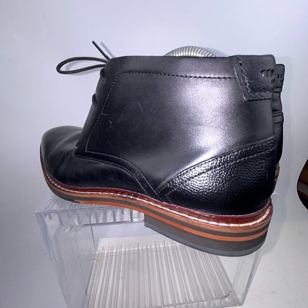 Ted Baker Crint Leather Chukka Boot Black Red Stitching Size EU45, US 12 - Picture 12 of 16